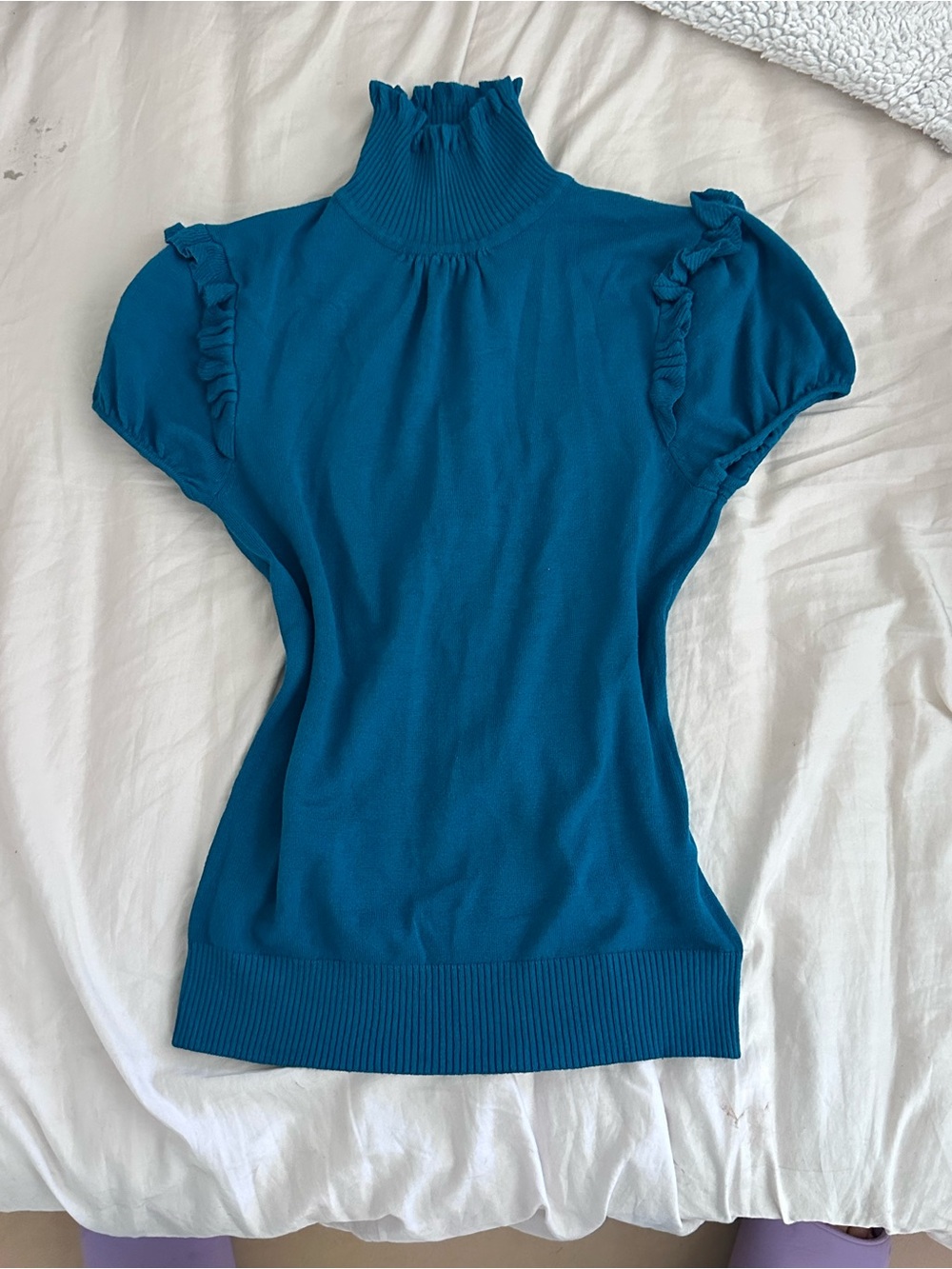 Ras Teal Knit Top with Mock Neck